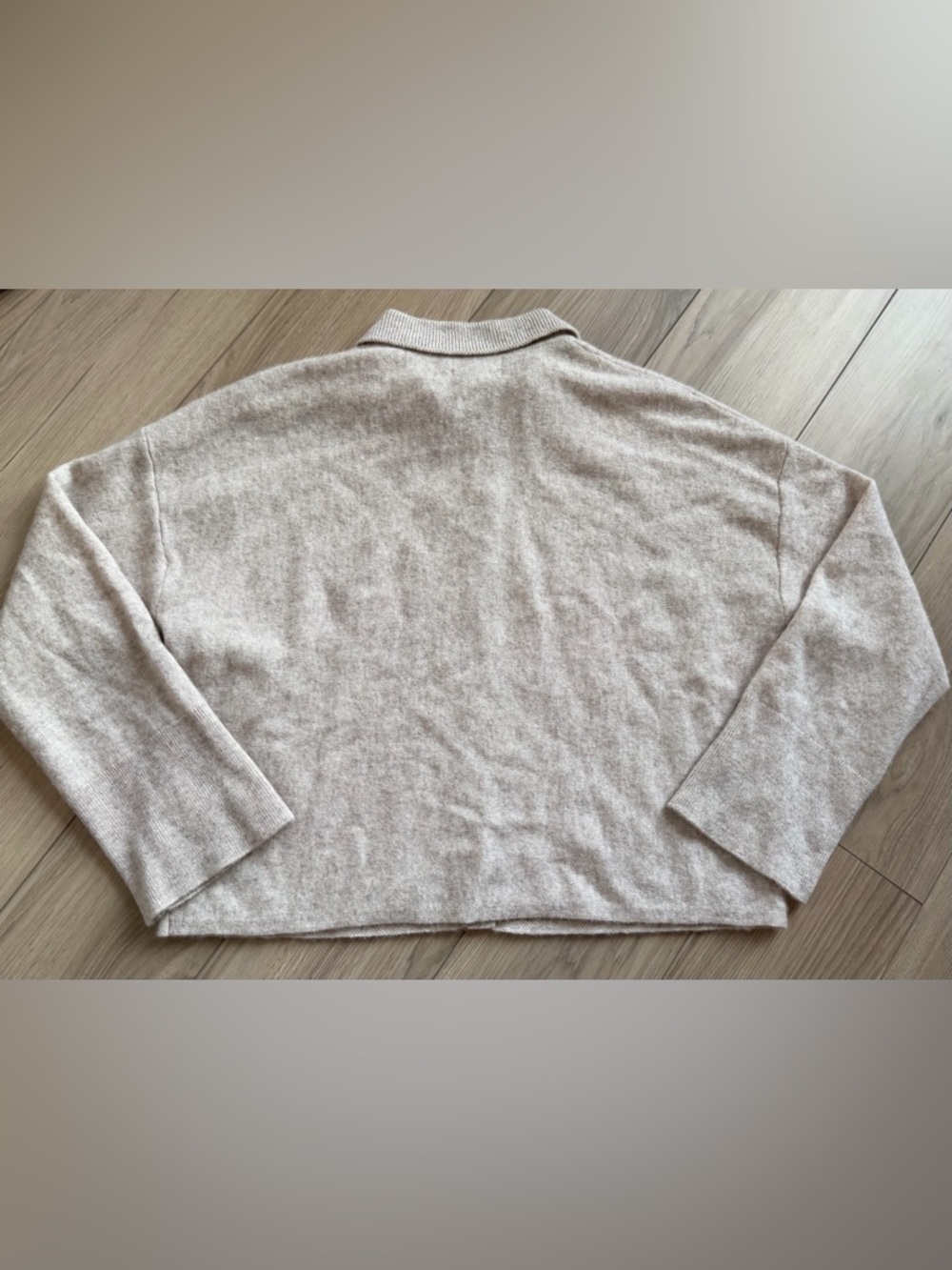 Jason Wu 100% Cashmere beige long-sleeved knit button-up cardigan Large - Picture 2 of 6